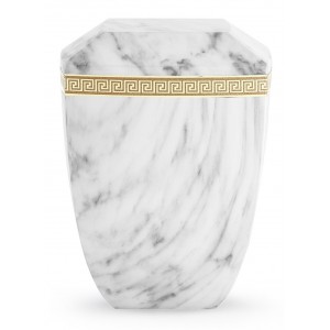 Marmor Edition Biodegradable Cremation Ashes Urn – Italian Marble Effect – Bianco White